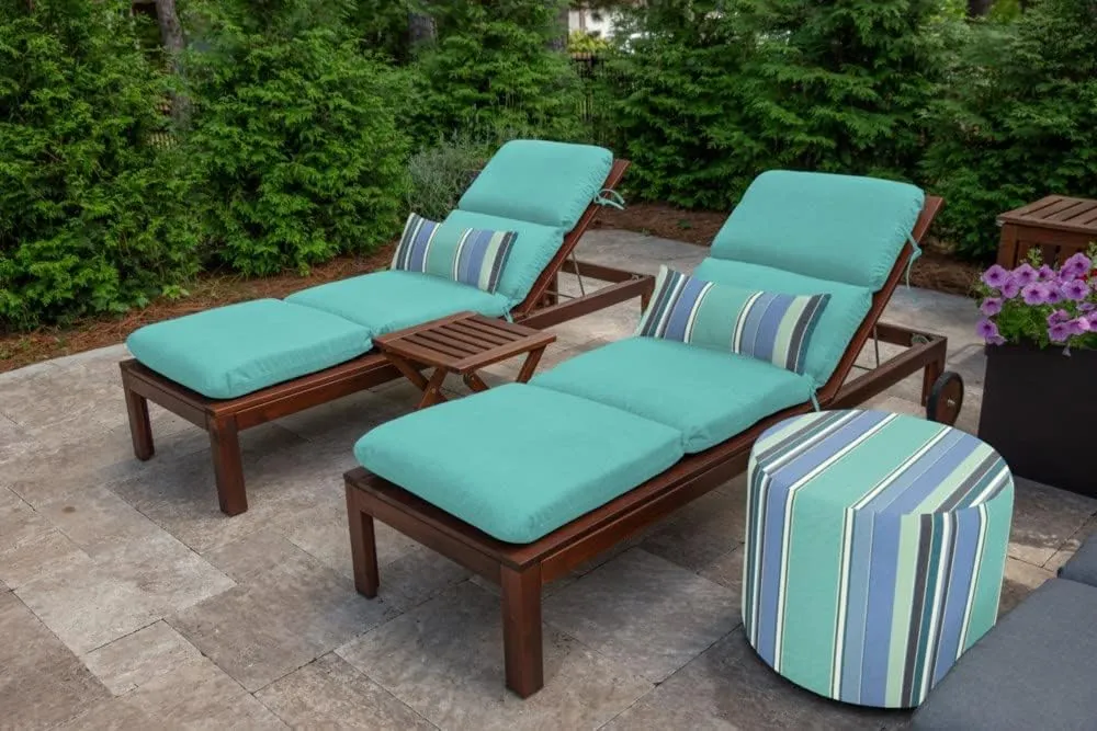 Sunbrella Patio Chaise Cushions - 22" W x 74" L x 3.5" T, Outdoor Chaise Lounge Cushion with Comfort, Style & Durability Designed for Outdoor Living - Made in The USA