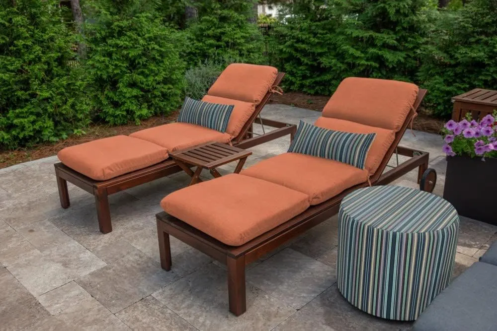 Sunbrella Patio Chaise Cushions - 22" W x 74" L x 3.5" T, Outdoor Chaise Lounge Cushion with Comfort, Style & Durability Designed for Outdoor Living - Made in The USA