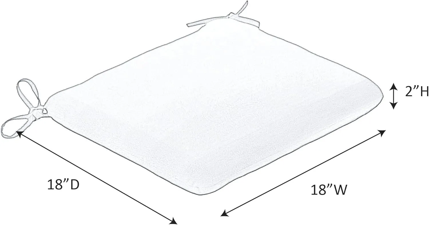 Sunbrella Patio Cushions - (2 Pack) - 18" W x 18" L x 2.5" T, Outdoor Chair Cushion with Comfort, Style & Durability Designed for Outdoor Living - Made in The USA
