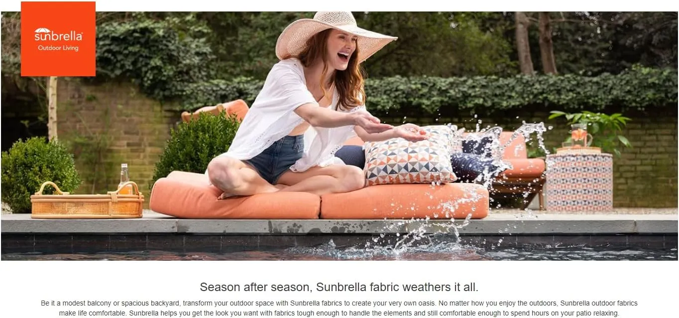 Sunbrella Patio Cushions - (2 Pack) - 18" W x 18" L x 2.5" T, Outdoor Chair Cushion with Comfort, Style & Durability Designed for Outdoor Living - Made in The USA