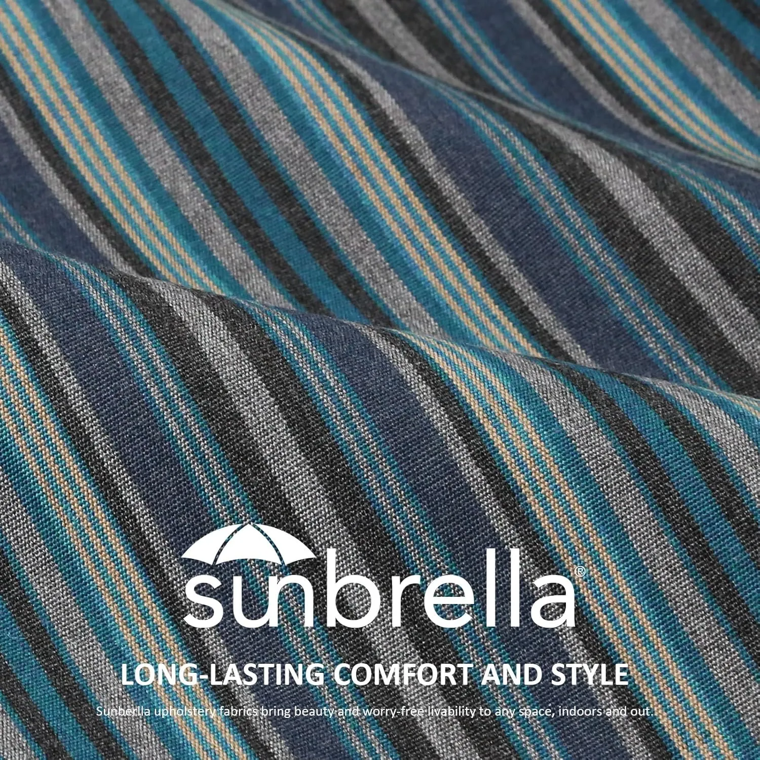 Sunbrella Square Corner Seat Cushions, 19" x 19" x 3", Set of 4, Indoor Outdoor Waterproof Weather Resistant Universal Chair Pads with Ties for Patio Furniture, Garden Dining Chairs, Troupe Dock