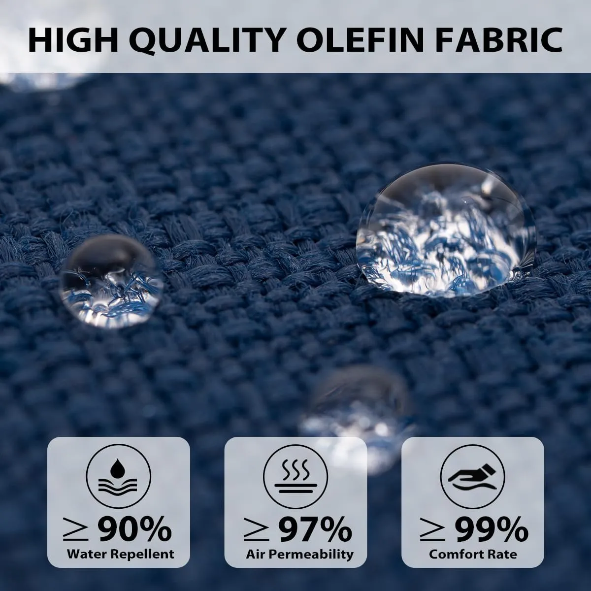 Sundale Outdoor Olefin Quilted Lounge Cushion Set of 2, Patio Foldable Chaise Lounger Cushion, Water-Resistant Lounge Chair Pad with Straps Dark Blue, 72 x 21 inches