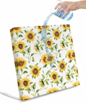 Sunflower Outdoor Cushion Chair Cover Set of 4 - Waterproof Couch Seat Covers, Farmhouse Flowers Summer Botanical Patio Furniture Protector Cushions Slipcovers for Sofa/RV, 20"x18"x4"