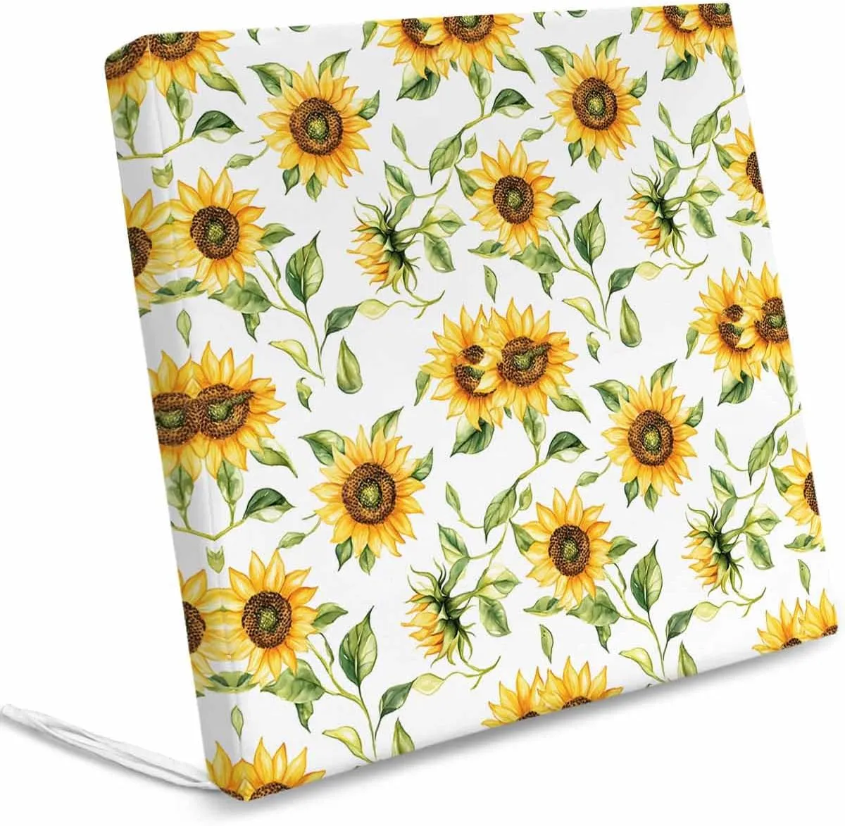 Sunflower Outdoor Cushion Chair Cover Set of 4 - Waterproof Couch Seat Covers, Farmhouse Flowers Summer Botanical Patio Furniture Protector Cushions Slipcovers for Sofa/RV, 20"x18"x4"