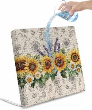 Sunflower Outdoor Cushion Chair Cover Set of 4 - Waterproof Couch Seat Covers, Summer Botanical Lavender Farmhouse Patio Furniture Protector Cushions Slipcovers for Sofa/RV, 22"x20"x4"