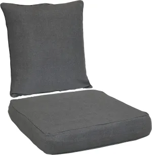 Sunnydaze 2-Piece Indoor/Outdoor Back and Seat Cushion Set for Deep Seating Patio Chair - Gray