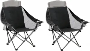SUNNYFEEL XL Padded Oversized Camping Chair, Heavy Duty Folding Camp Chairs w/Cup Holder and Carry Bag, Portable Lawn Chairs, Foldable Outdoor Sofa for Adults, Sports, Tailgating, Beach,RVing