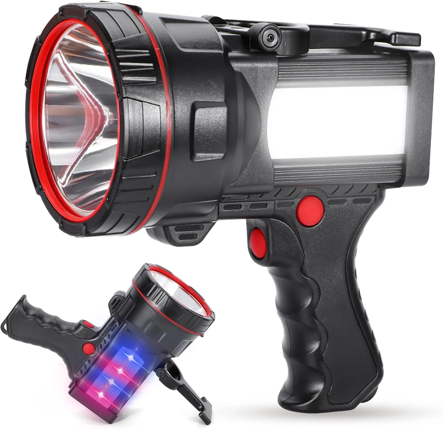 Superbright Handheld LED Spotlight Flashlight Powerful Searchlight USB Rechargeable Lantern with Power Bank Function Portable Camping Emergency Light (Yellow Light)