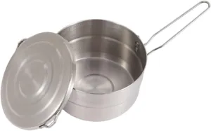 SUPVOX Stainless Steel Portable Camping Pot with Skid Handle Compact Outdoor Cooking Pot for Backpacking Hiking and Picnics High Performance Cookware for Quick Heat Transfer