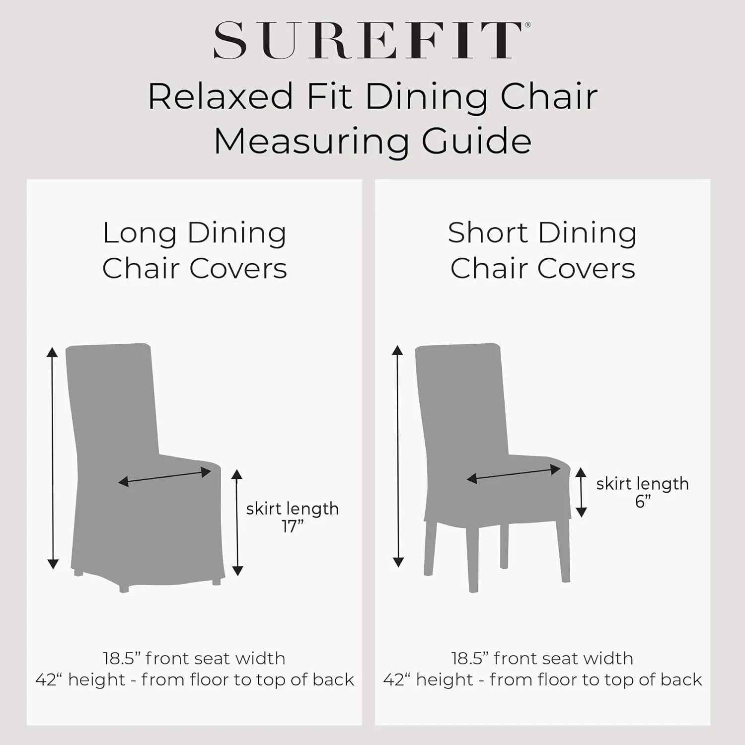 SureFit Home Décor Scroll Long Dining Room Chair One Piece Slipcover, Relaxed Fit, Cotton/Polyester, Machine Washable, Dinning - Brown