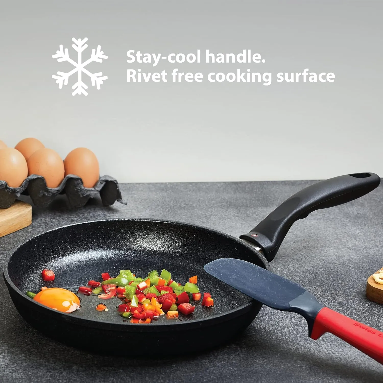Swiss Diamond 10 Piece Nonstick Cookware Set - Diamond Enforced Aluminum Non Stick Pots and Pan Set, Dishwasher Safe and Oven Safe Pans Set, Grey