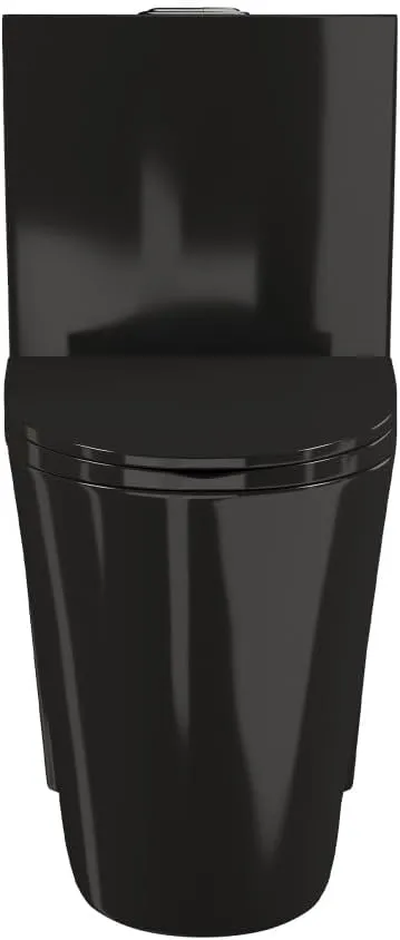 Swiss Madison St. Tropez SM-1T254GB One Piece Elongated Toilet with Comfort Chair Seat ADA Height Vortex™ Flush in Glossy Black 1.1/1.6 gpf