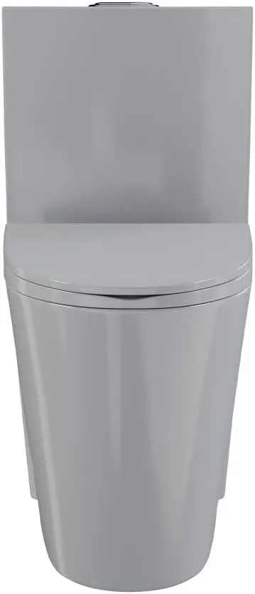 Swiss Madison St. Tropez SM-1T254GG One-Piece Elongated Toilet Vortex Dual-Flush 1.1/1.6 gpf with Comfort Chair Seat ADA Height in Glossy Gray
