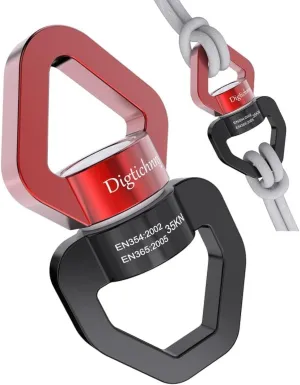 Swivel Hook for Swing,Aluminium Alloy 35KN, Swing Swivel Hanger for Tree Swing, Aerial Dance, Children’s Swing, Hanging Hammock Outdoor Indoor(Black-Red)
