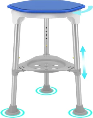 Swivel Shower Chair for Inside Shower, 360 Degree Rotating Seat, Small Shower Stool for Bathtub, Bath Chair for Elderly, Disabled, Adults (300lbs)