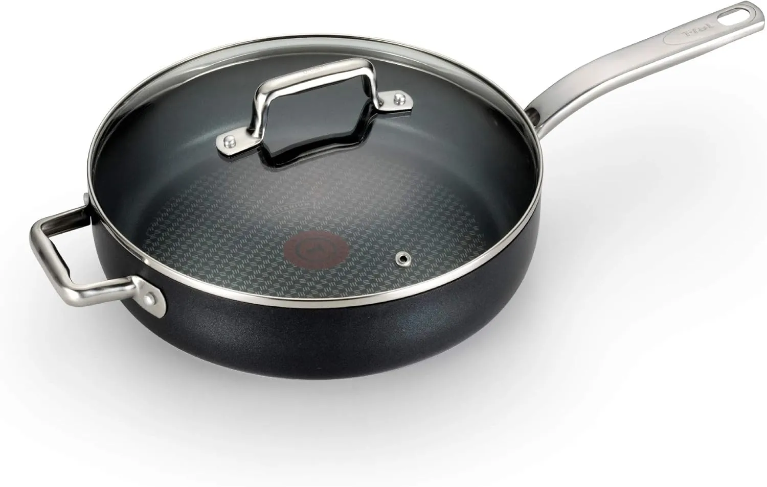 T-fal ProGrade Nonstick Jumbo Cooker W/Lid & Helper Handle, 5 Quart, Induction, Oven Broiler Safe 500F, Cookware, Non Stick Saute Pan, Deep Frying Pan, Kitchen, Pots and Pans, Dishwasher Safe, Black
