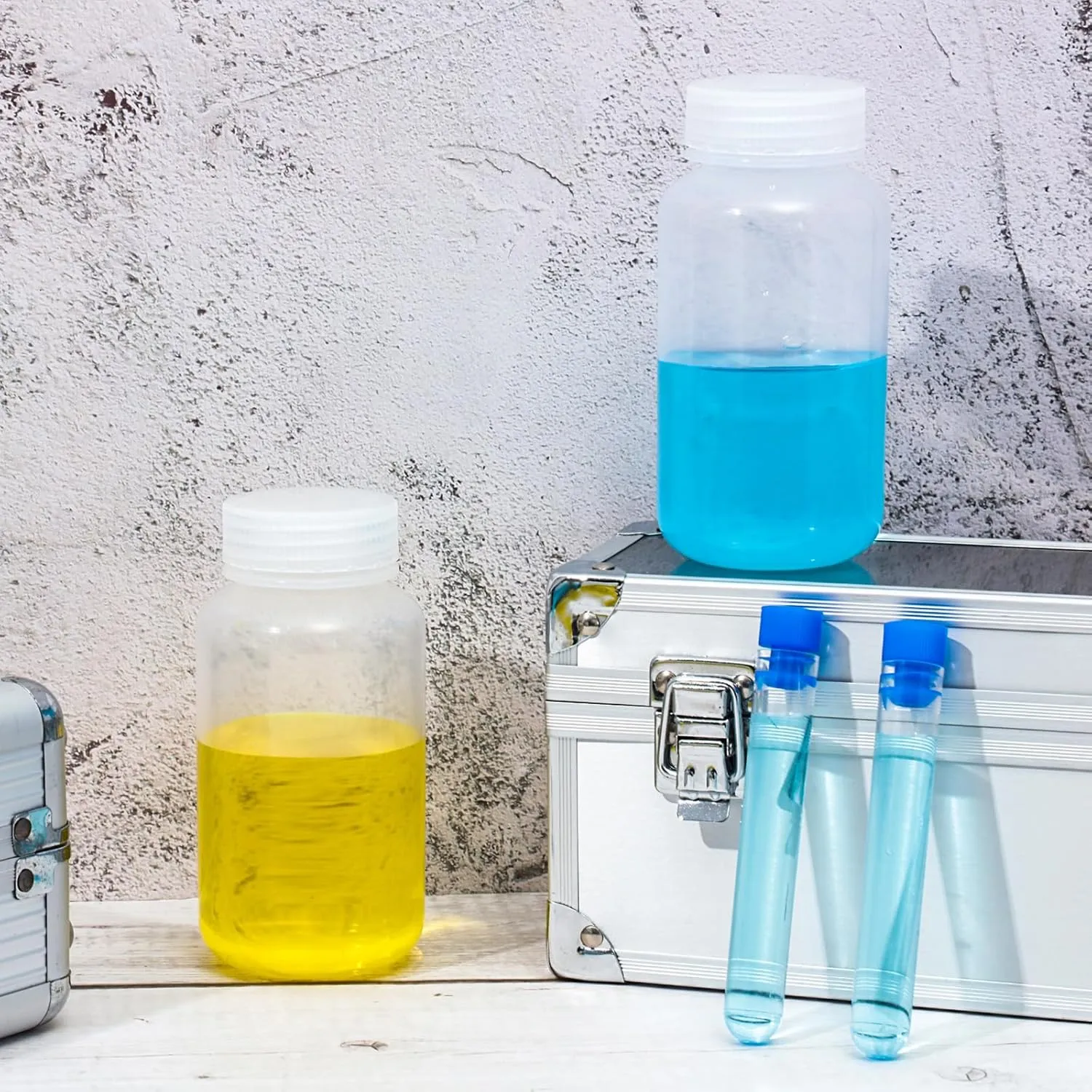 Tatuo 6 Pcs Wide Mouth Lab Reagent Bottle Polypropylene Sample Bottle Sealed Leakproof PP Plastic with Lid for Laboratory Classroom Storage at Home(Clear,8 oz)