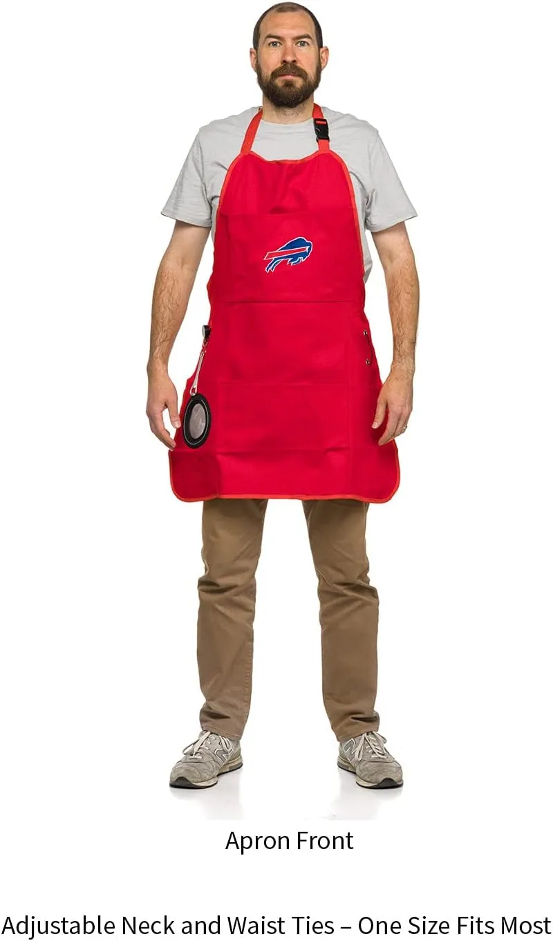 Team Sports America NFL Ultimate Grilling Apron with Bottle Opener and Insulated Beverage Holder, Adjustable Straps Men Women