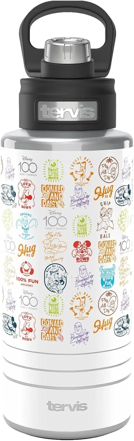 Tervis Disney-100 Stamps 100 Year Anniversary Water, 32oz Wide Mouth Bottle, Stainless Steel