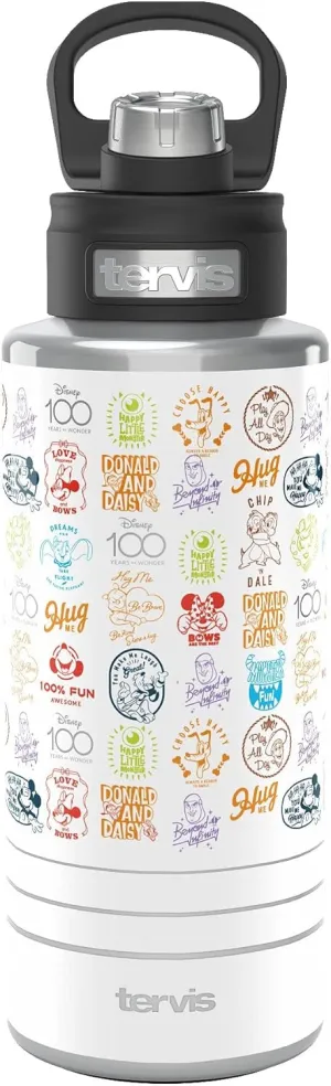 Tervis Disney-100 Stamps 100 Year Anniversary Water, 32oz Wide Mouth Bottle, Stainless Steel