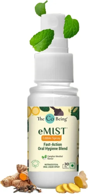 The Co'Be'ing eMIST Mouth Freshner, Fresh Breath & Oral Health Booster, 30ml, Vegan, Camphor-Menthol Flavor