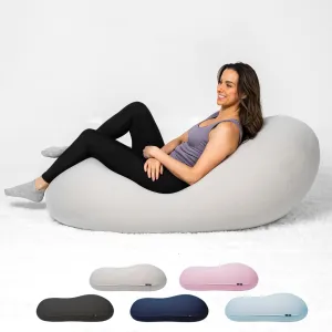 The Moon Pod Bean Bag Chair - Large, Modern Beanbag for Adults, Kids and Teens. Washable Stretch Cover Filled with Thousands of High Density Micro-Beads (Light Gray).