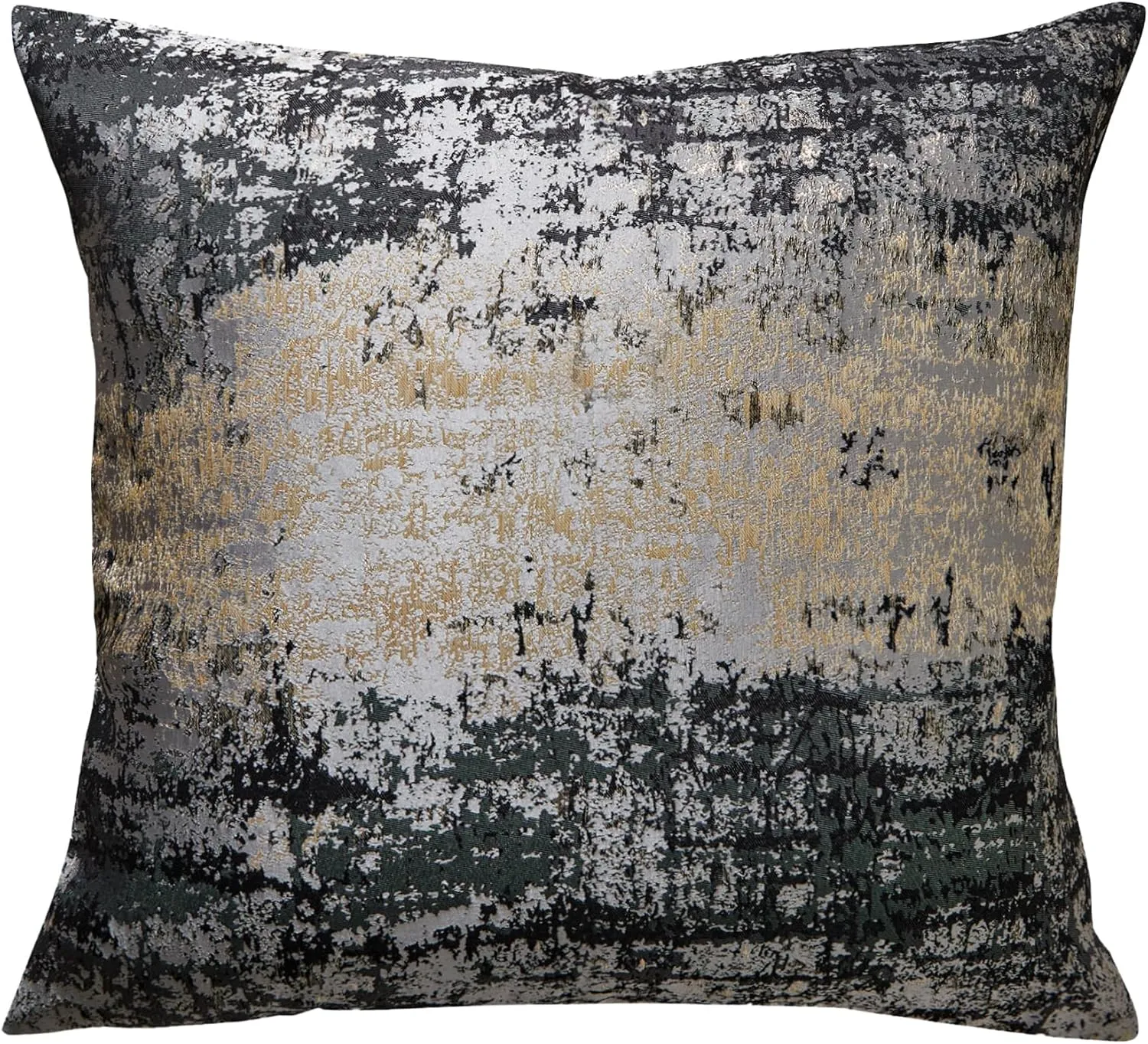 THE-TINOART Gray Pillows Covert 20 x 20 Inch Gold Splashed on Black Gray Throw Pillow Covers Reversed Soft Velevt Decorative Pillow Cover for Couch Living Room Bedroom Car 1piece