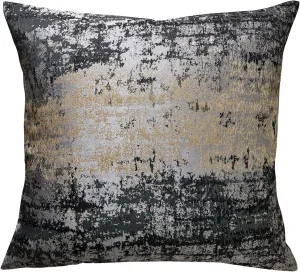 THE-TINOART Gray Pillows Covert 20 x 20 Inch Gold Splashed on Black Gray Throw Pillow Covers Reversed Soft Velevt Decorative Pillow Cover for Couch Living Room Bedroom Car 1piece