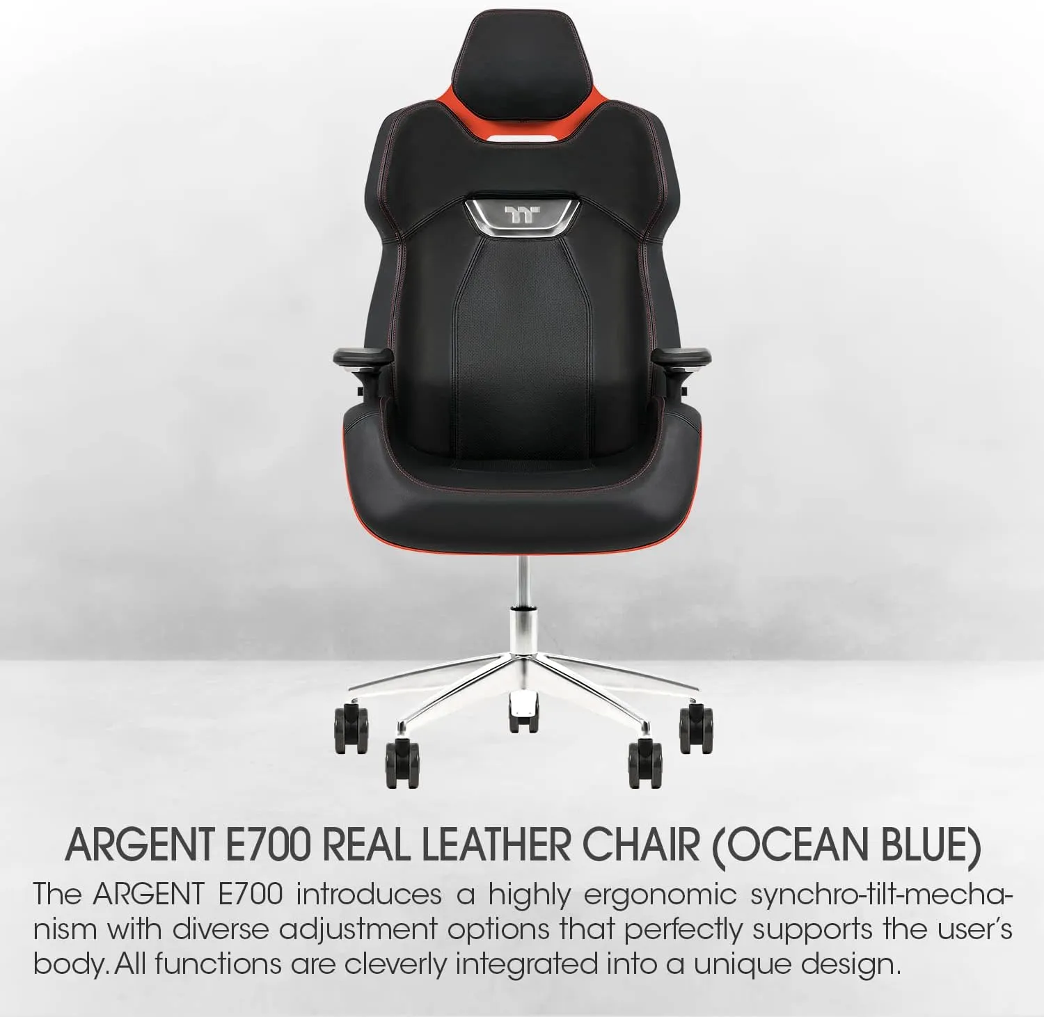 Thermaltake ARGENT E700 Real Leather Gaming Chair (Flaming Orange) Design by STUDIO F∙A∙PORSCHE, GGC-ARG-BRLFDL-01