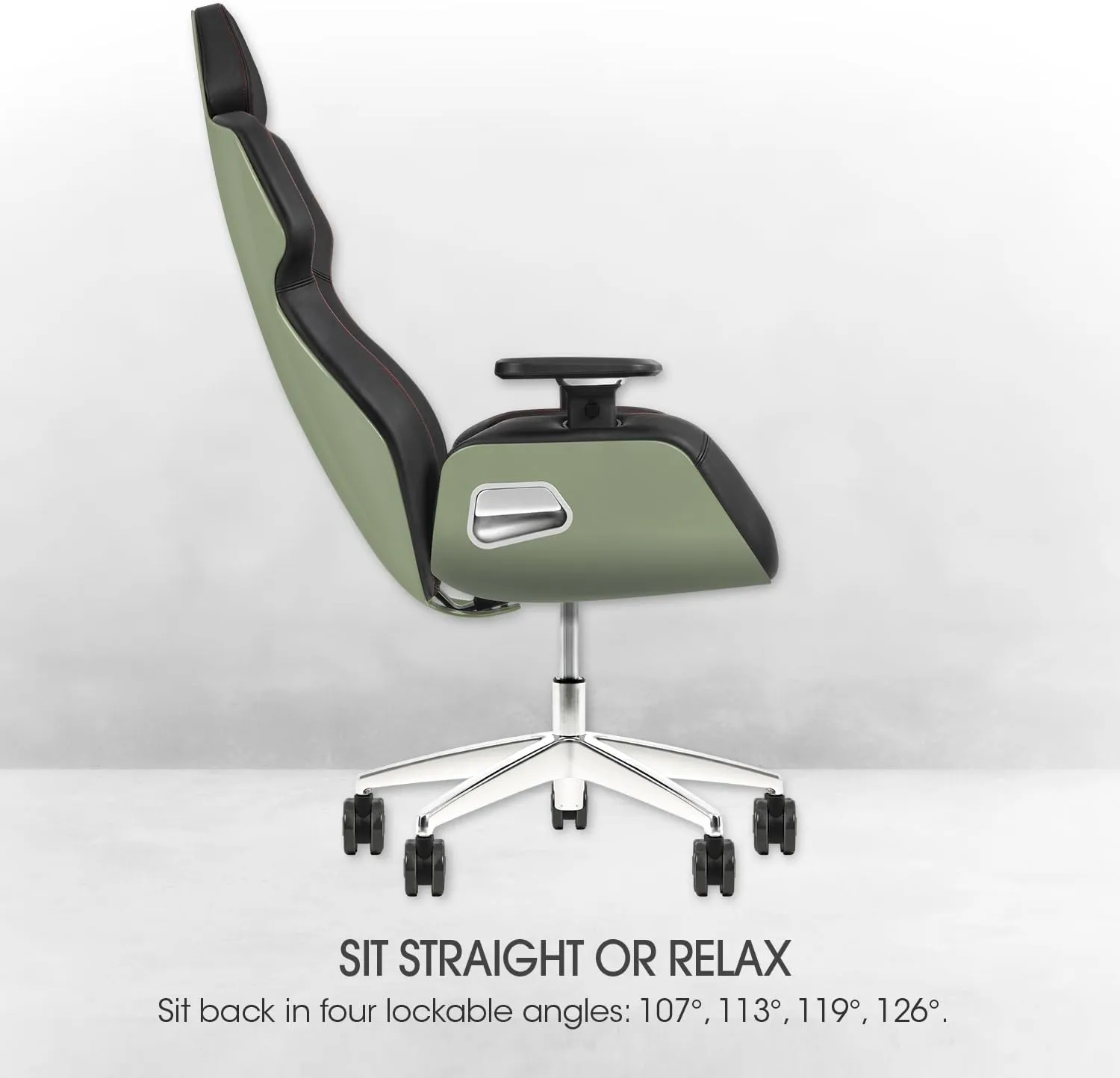 Thermaltake Argent E700 Real Leather Gaming Chair (Matcha Green) Design by Studio F. A. Porsche, GGC-ARG-BMLFDL-01