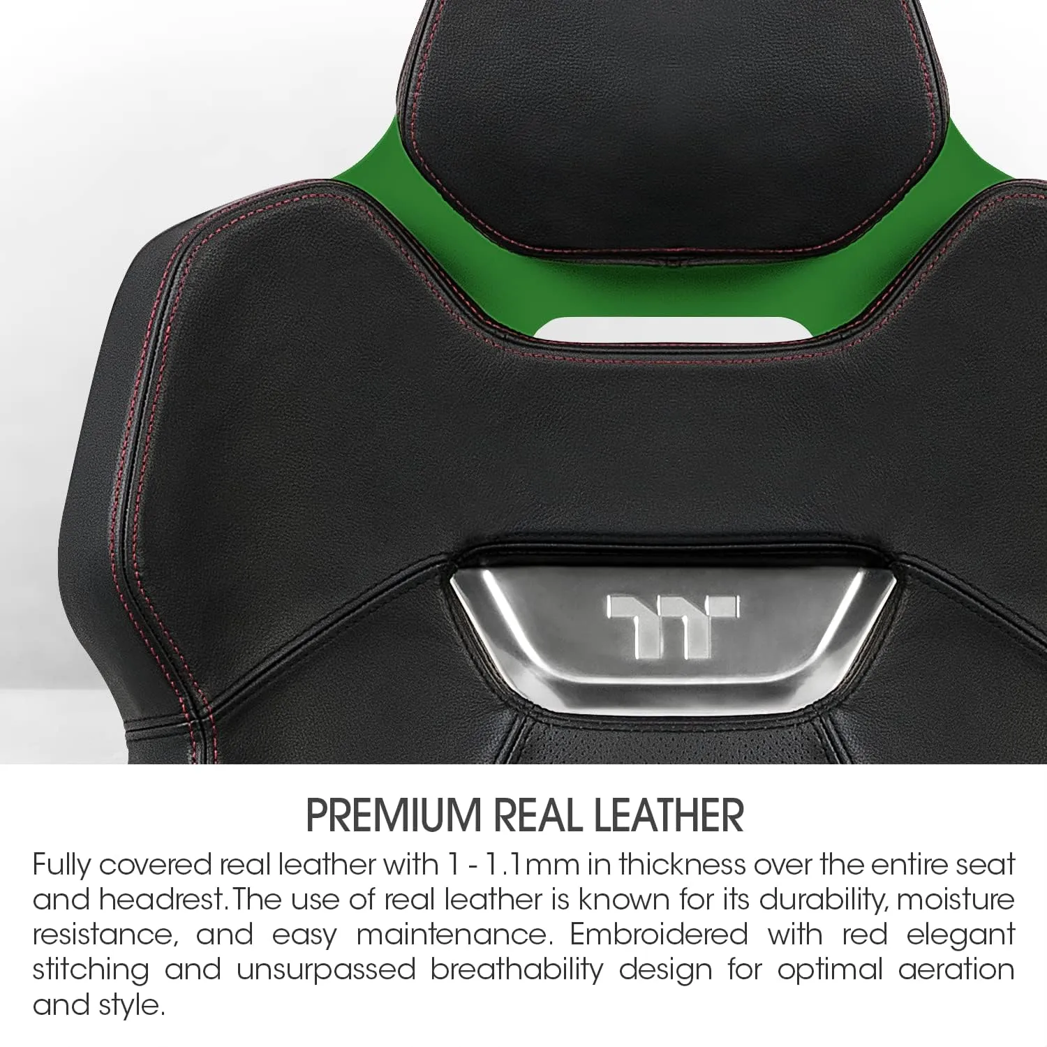 Thermaltake Argent E700 Real Leather Gaming Chair (Racing Green) Design by Studio F∙A∙Porsche, GGC-ARG-BGLFDL-01