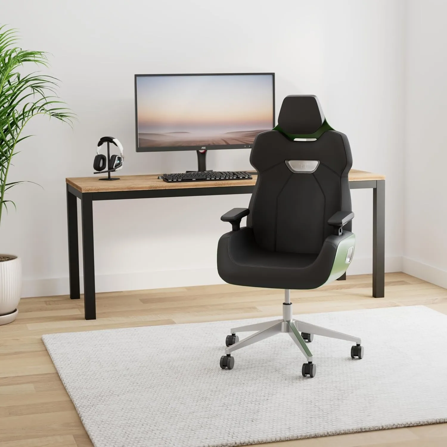 Thermaltake Argent E700 Real Leather Gaming Chair (Racing Green) Design by Studio F∙A∙Porsche, GGC-ARG-BGLFDL-01