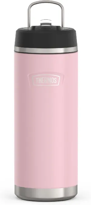 THERMOS ICON SERIES, Stainless Steel Water Bottle with Straw Lid, 32 Ounce, Sunset Pink
