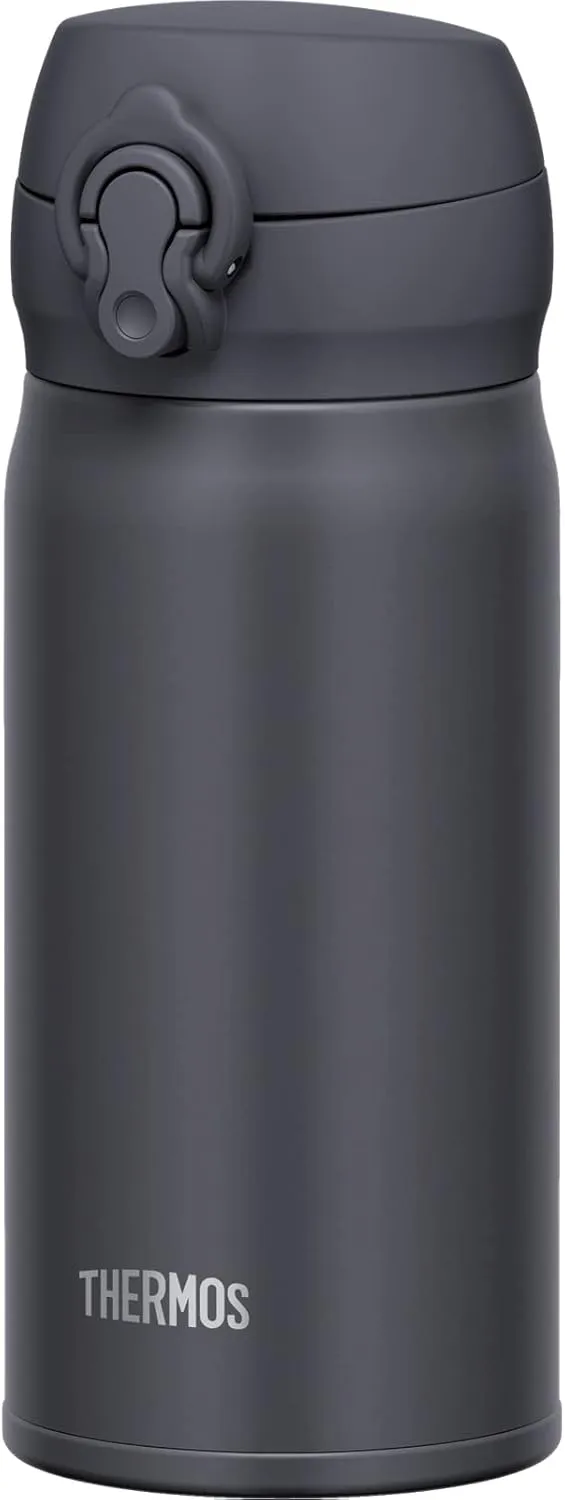 Thermos JNL-356 SMB Vacuum Insulated Portable Mug, 11.8 fl oz (350 ml), Smoke Black, Easy to Clean and Easy to Clean, Lightweight Type, One-Touch Opening, Stainless Steel Bottle, Hot and Cold