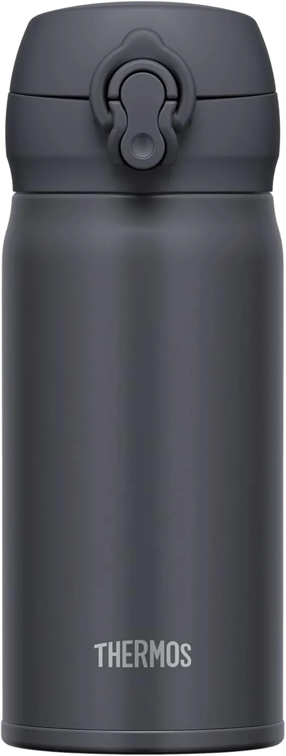 Thermos JNL-356 SMB Vacuum Insulated Portable Mug, 11.8 fl oz (350 ml), Smoke Black, Easy to Clean and Easy to Clean, Lightweight Type, One-Touch Opening, Stainless Steel Bottle, Hot and Cold