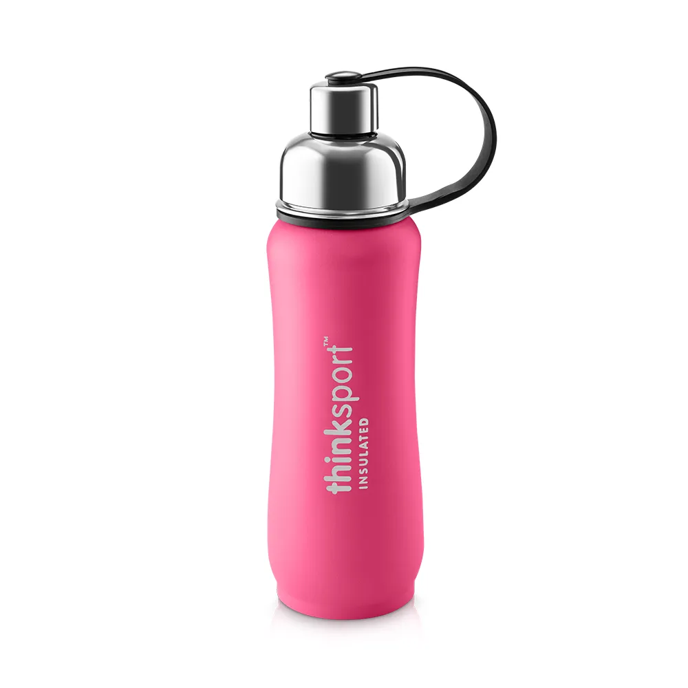 Thinksport Insulated Sports Bottle - 17oz (500ml) - Powder Coated - Hot Pink