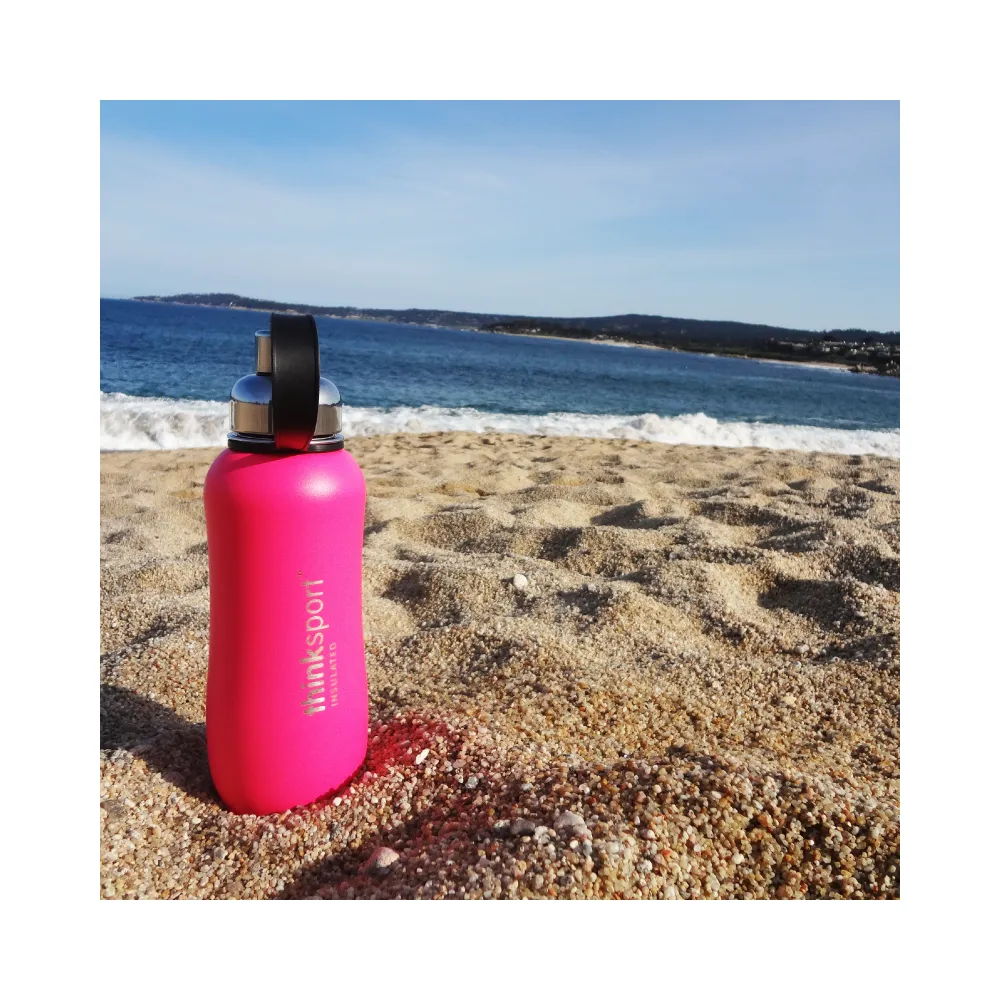 Thinksport Insulated Sports Bottle - 17oz (500ml) - Powder Coated - Hot Pink