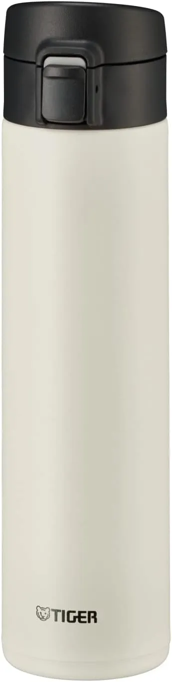 TIGER MKA-K060WK Tiger Water Bottle, 20.3 fl oz (600 ml), One-touch, Lightweight, Stainless Steel Bottle, Vacuum Insulated, Hot and Cold Insulated, White