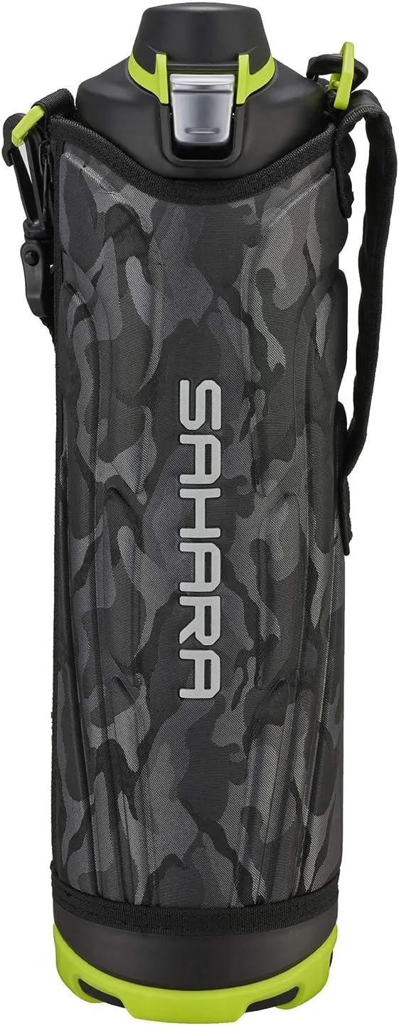 Tiger Water Bottle, 0.3 gal (1.5 L), Sahara Stainless Steel Bottle, Sports, Direct Drinking, Wide Mouth, Cold Insulation, Black MME-F150KK