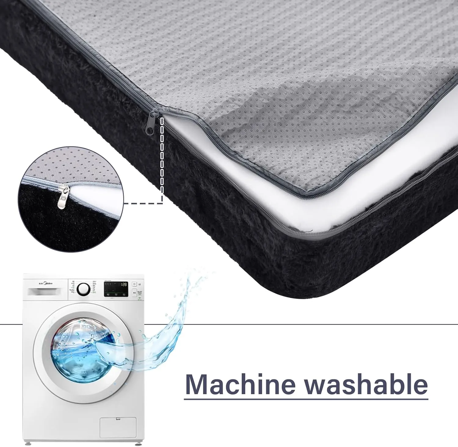 Tiita Folding Sofa Bed with Pillow Twin Size Mattress&Plush Fabric with Portable Storage Bag,Floor Lounger Chair Bed for Living Room,Guest Room,Dorm,Apartment,Upstairs Loft,Home Office,Black