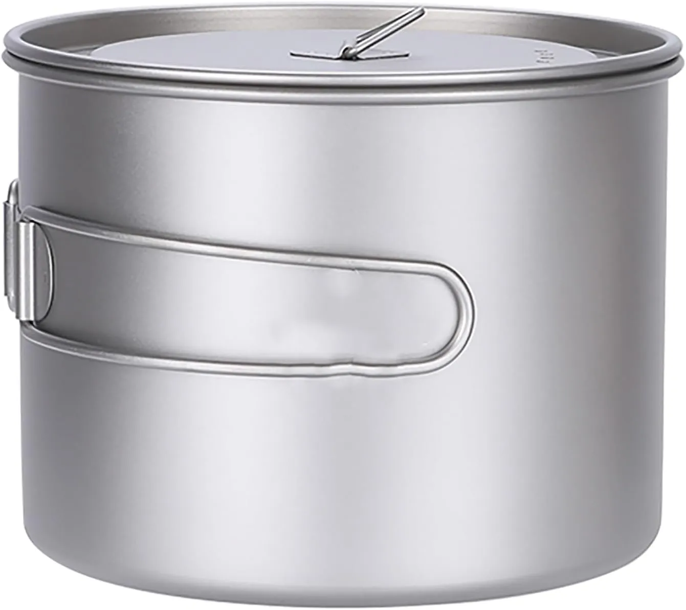Titanium Camping Cookware, Ultralight Camping Pot with Folding Handle and Lid, Camping Pan for Hiking, Traveling, and Picnic
