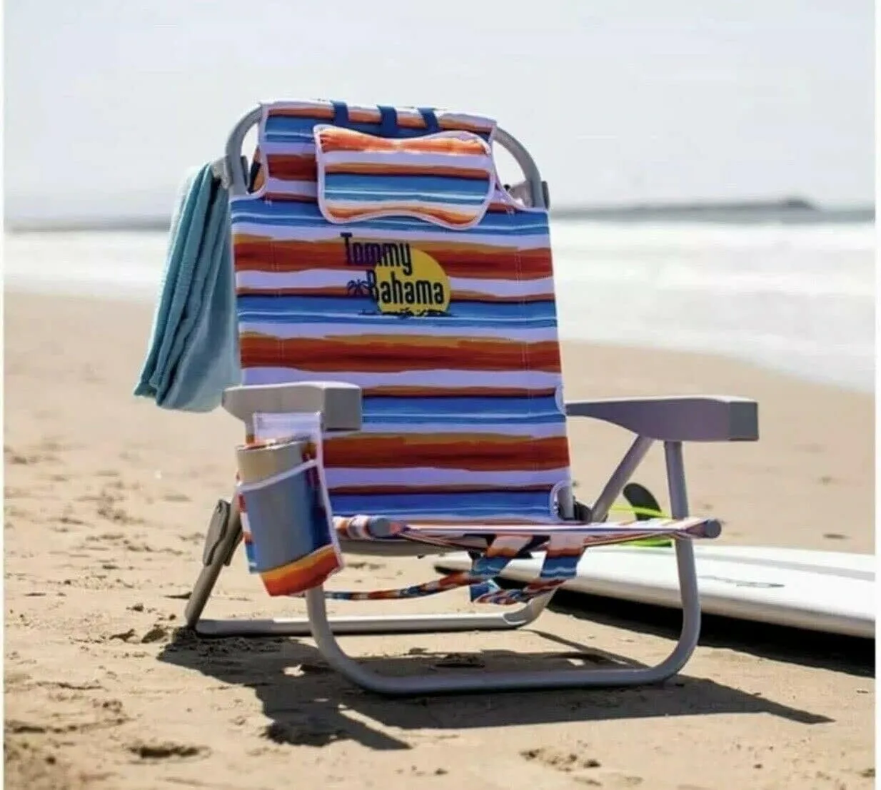 Tommy Bahama Backpack Beach Chair 2 Pack Aluminum (Tropical Sunset)