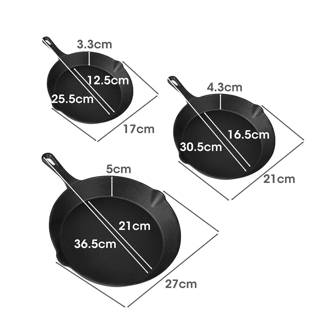 TOQUE Non Stick Frying Pan Set 3PCS