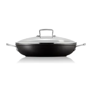 Toughened Shallow Casserole Dish with Glass Lid | Non-Stick | 30cm