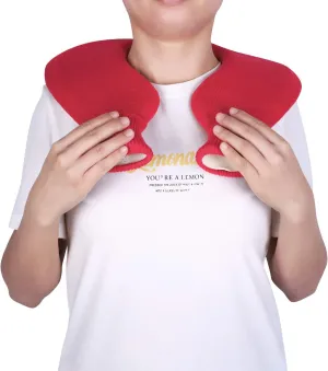 U-Shaped Hot Water Bottle for Neck and Shoulder, Warmer Hot and Cold Water Bag Winter Relaxing Reusable Pain Relief Portable Soft Knitted Cover