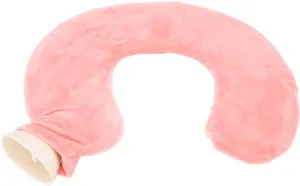 U Shaped Hot Water Bottle Premium Quality Insulated Neck Warmer with Knitted Cover Ideal for Travel and Home Use (Flesh Red)