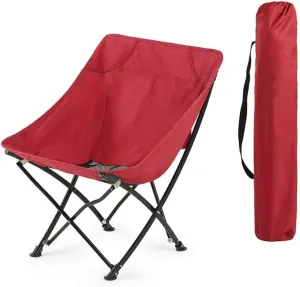 Ultralight Portable Folding Camping Chair Outdoor Folding Chair Slacker Chair for BBQ Camping Fishing Travel Beach Party Gardening 600D Oxford Fabric with Carry Bag C Colour: A