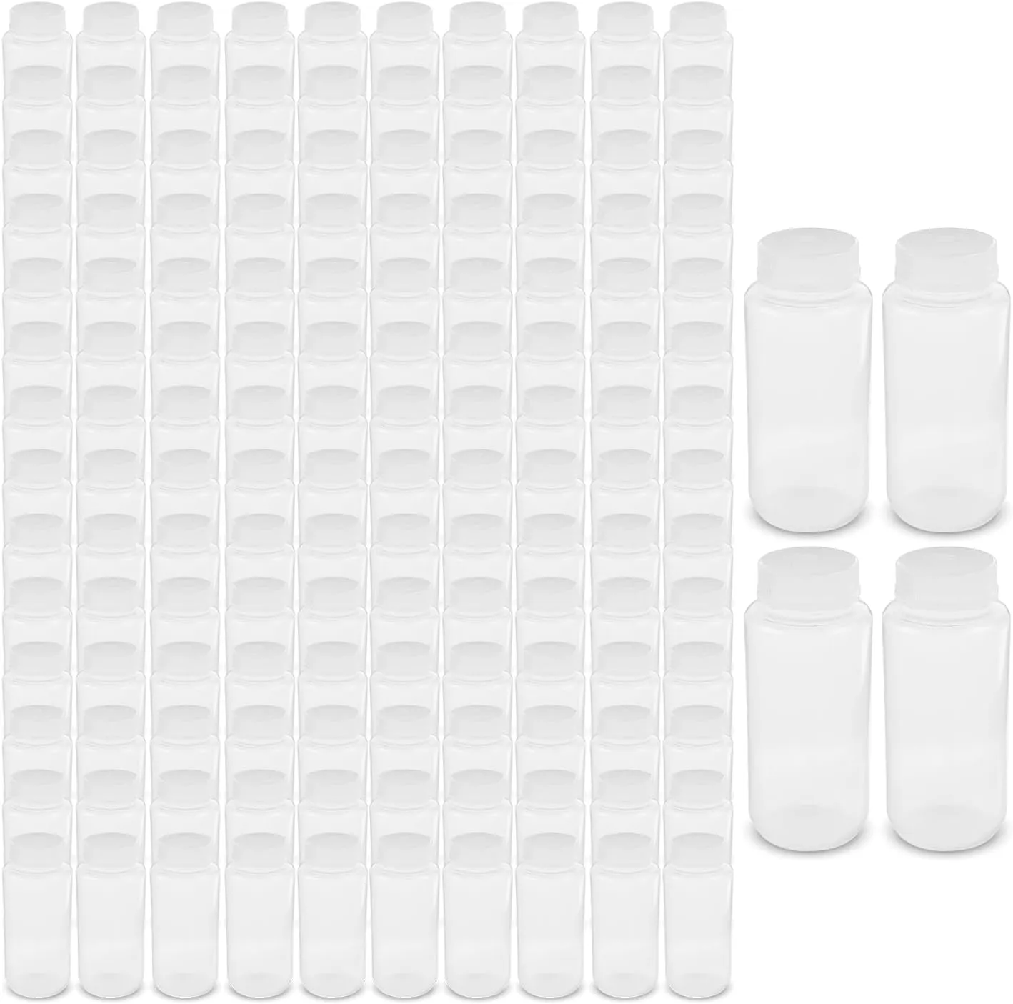 United Scientific® Unistore™ - Sample Containers with Lids - Laboratory Grade Polypropylene Wide Mouth Reagent Bottle - 16 Oz Bottles with Caps (500ml), Plastic Bottles with Lids, Case of 144