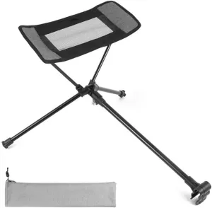 Universal Folding Camping Chair Foot Rest Ottoman Portable Recliner Lazy Retractable Footstool Leg Rest Chair for Hiking Fishing Beach (Gray)