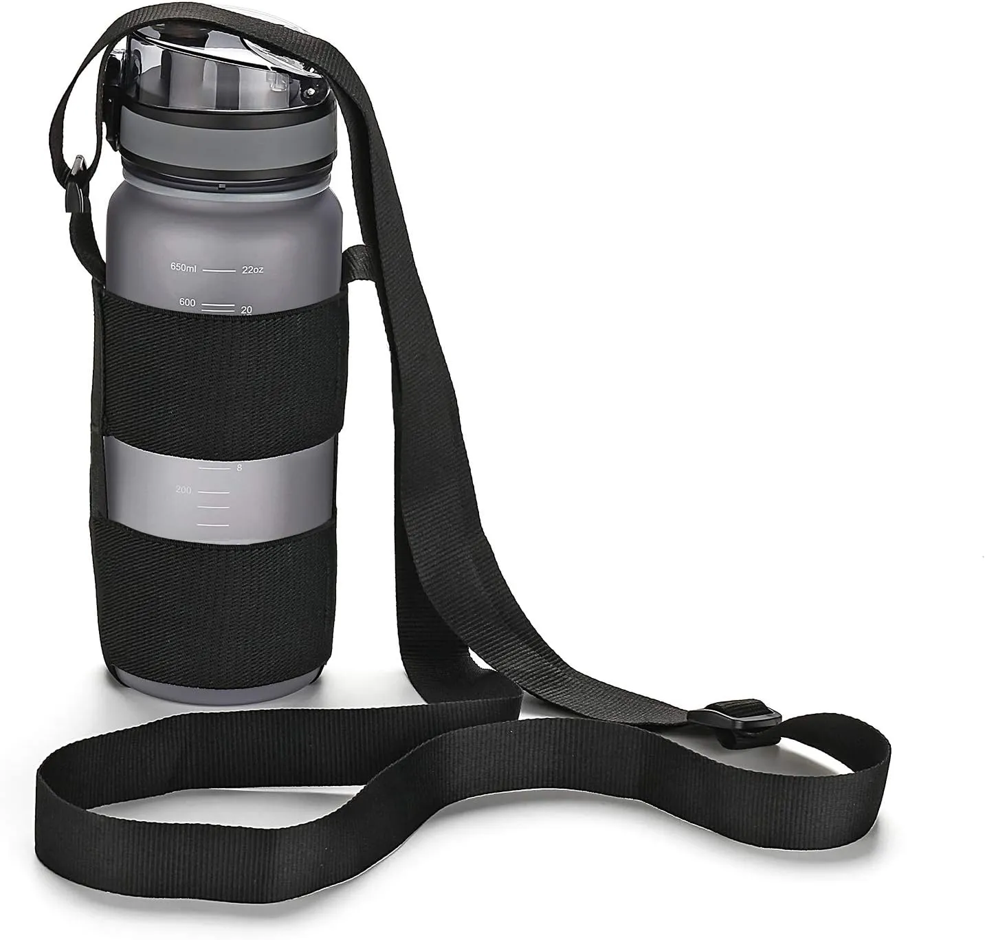 Universal Water Bottle Carrier Sling with Adjustable Shoulder Strap for Walking Short Hiking, Water Bottle Holder for 16-64 oz Wide Mouth Bottles (Exclude Water Bottle)